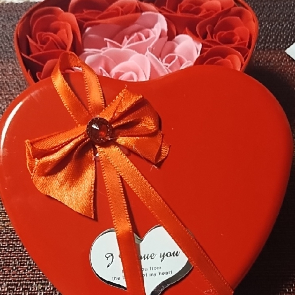 No Boundaries Red Heart-Shaped Bath Accessory Set